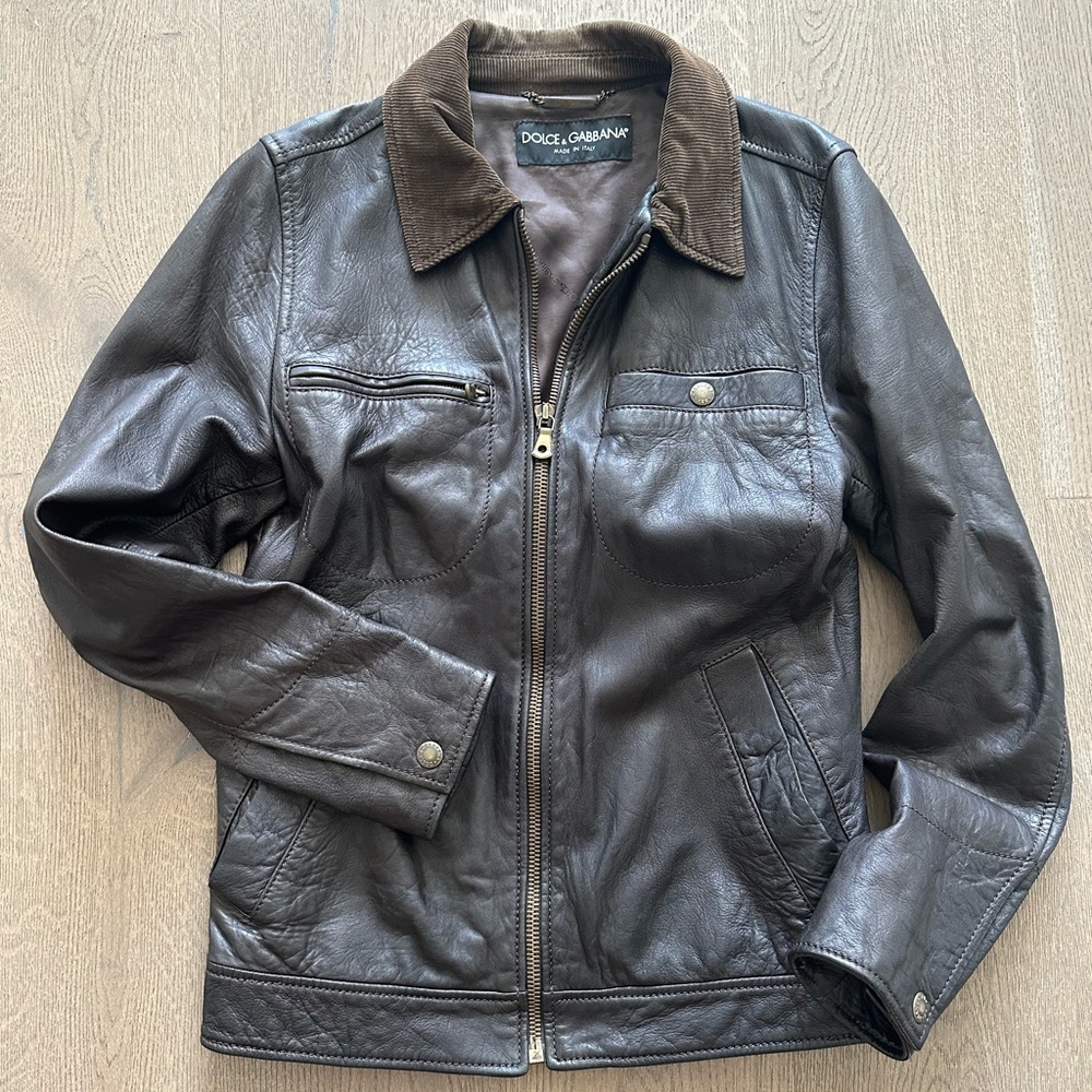 DOLCE & GABBANA 100% authentic leather bomber.